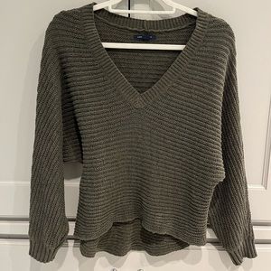 America Eagle Olive V Neck Sweater